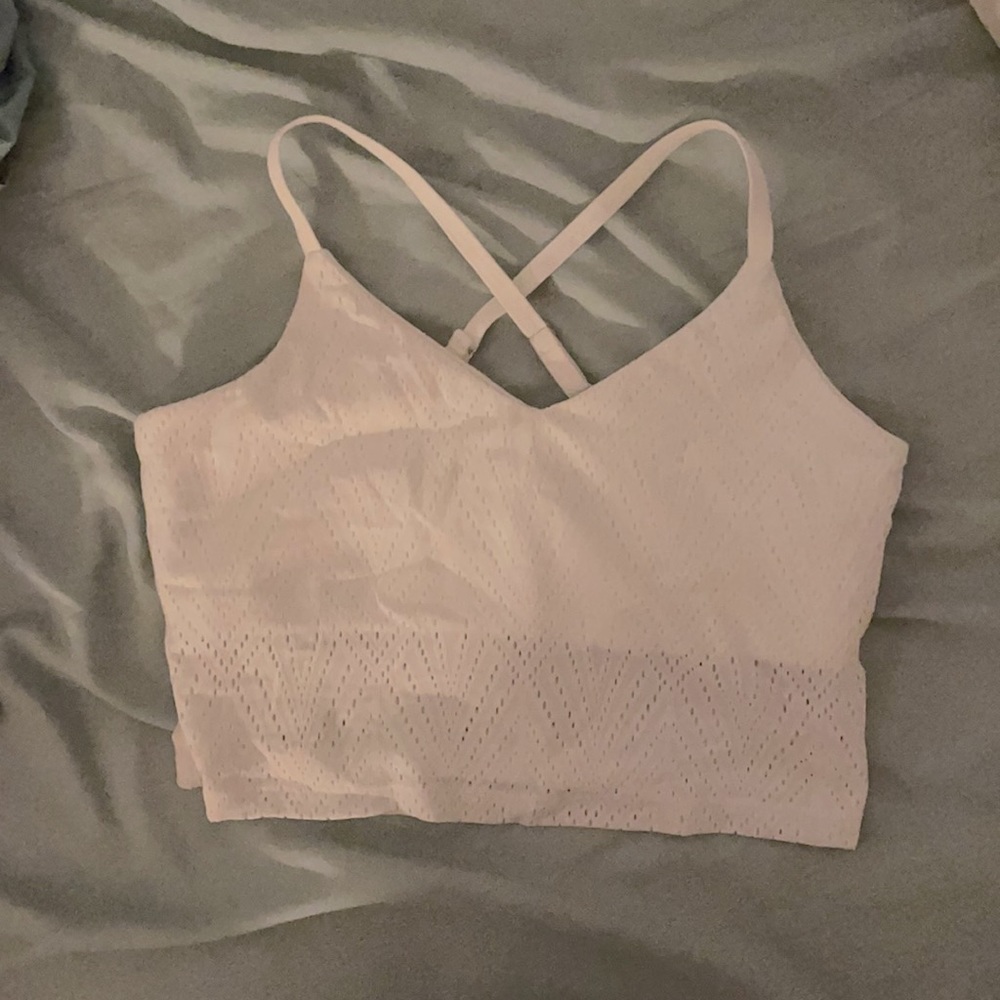 Beyond Yoga White Mesh Bra